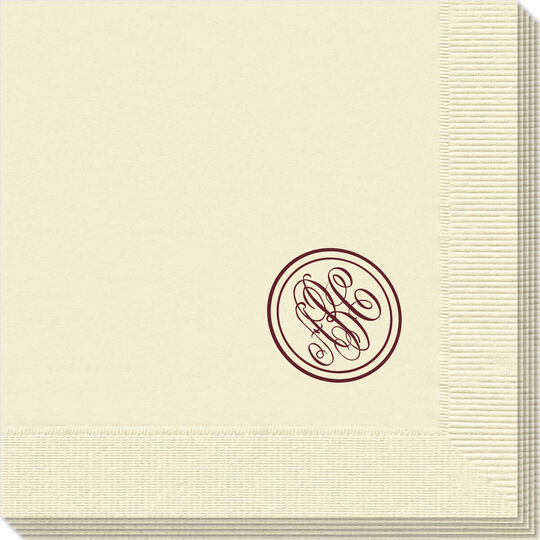 Petite Double Circle Monogram Napkins